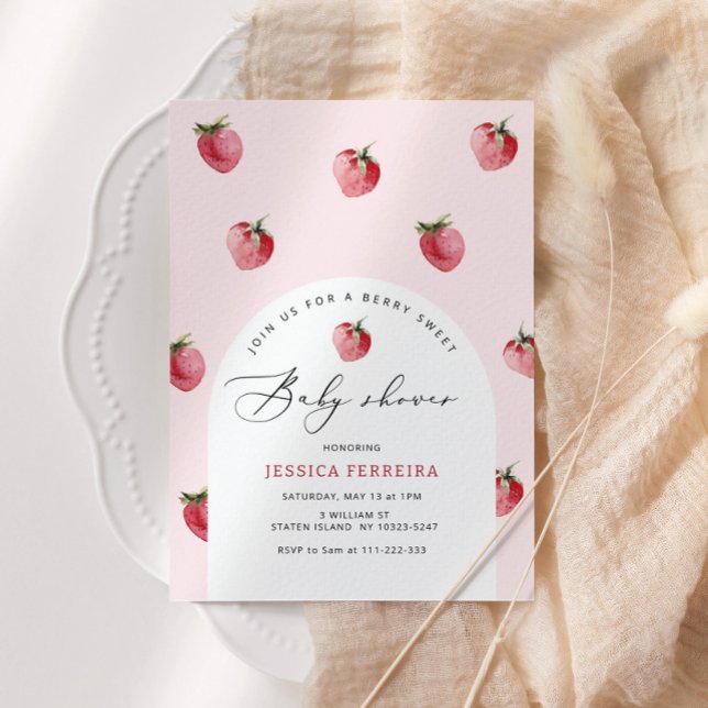 Invitación Ducha de bebé dulce Berry (Subido por el creador)
