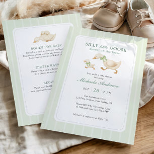 Invitación Ducha de Bebé: El Loco Ganso Casi Suelto