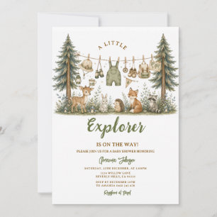 Invitación Ducha de Bebé El pequeño explorador del bosque est