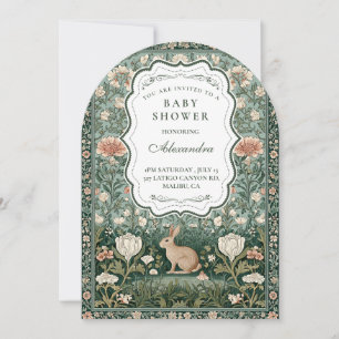 Invitación Ducha de Bebé Elegante Conejo del Bosque