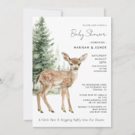 Invitación Ducha de bebé en el bosque de venados de Woodland 