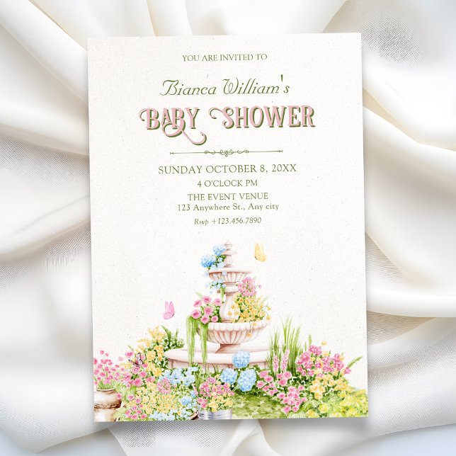Invitación ducha de bebé en el jardín (Subido por el creador)