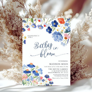 Invitación Ducha de Bebé en Flor de Bebé en Pradera de Aciano