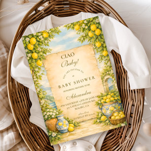 Invitación Ducha de Bebé en Jardín de Limones Italiano