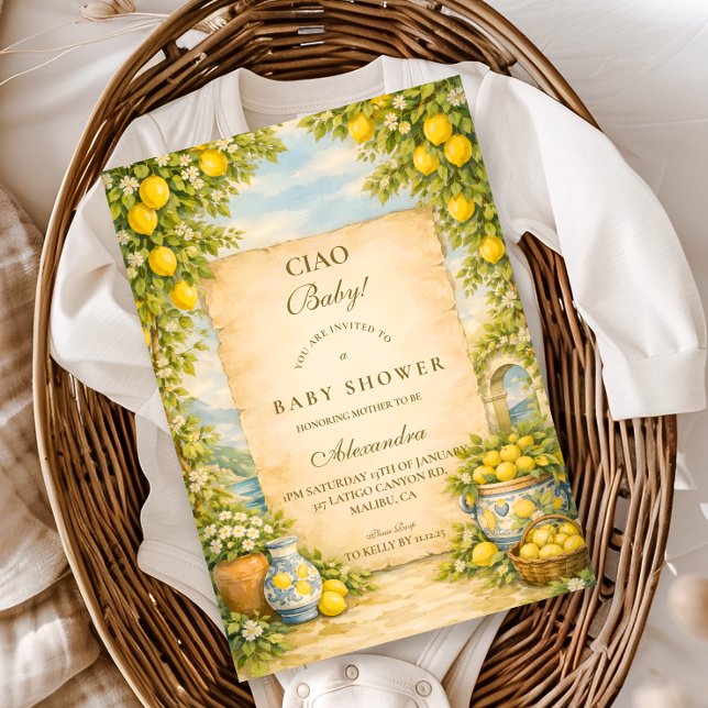 Invitación Ducha de Bebé en Jardín de Limones Italiano (Subido por el creador)
