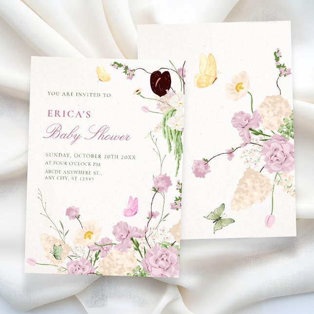 Invitación ducha de bebé en jardín floral (Subido por el creador)