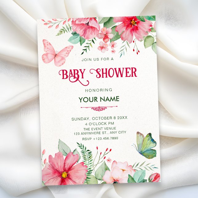 Invitación ducha de bebé en jardín floral (Subido por el creador)