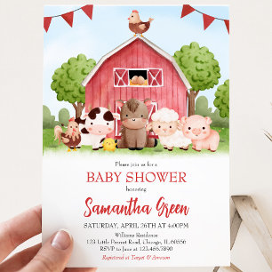 Invitación Ducha de Bebé en la Granja