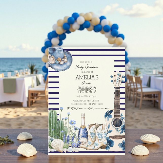 Invitación ducha de bebé en la playa primer rodeo costero (Subido por el creador)