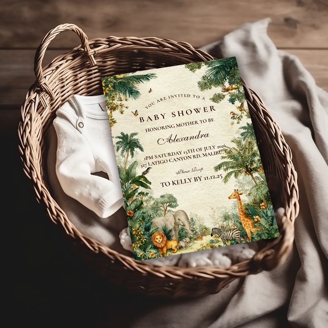 Invitación Ducha de Bebé Encantado Safari Tropical (Subido por el creador)