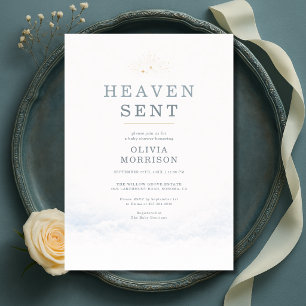 Invitación Ducha de bebé enviada del cielo