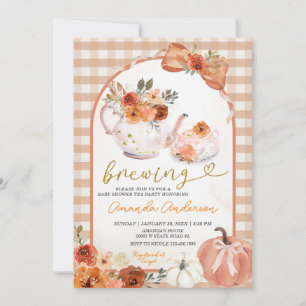 Invitación Ducha de bebé está hirviendo Calabaza naranja de a