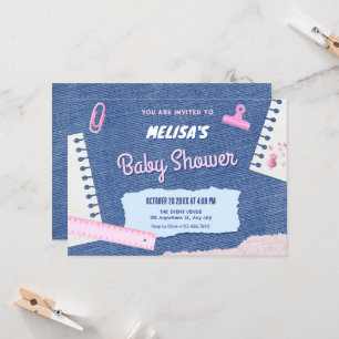 Invitación Ducha de bebé estética Y2k