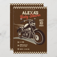 Ducha de bebé estilo moto vintage clásica