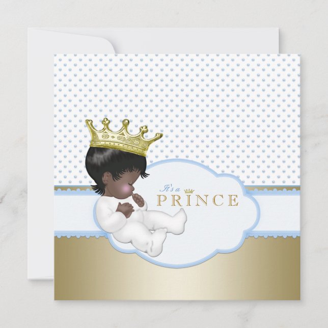 Invitación Ducha de bebé étnico niño (Anverso)