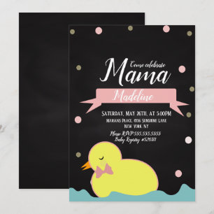 Invitación Ducha de bebé falso oro acuático pato pizarra