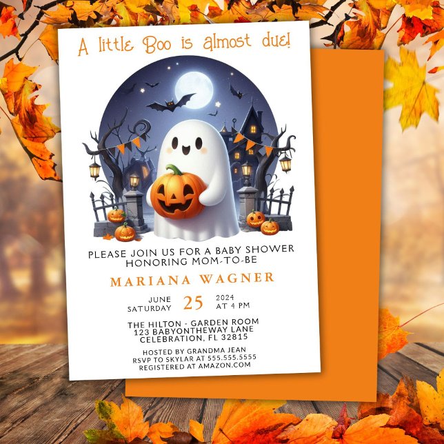 Invitación Ducha de bebé fantasmita de Halloween (Subido por el creador)