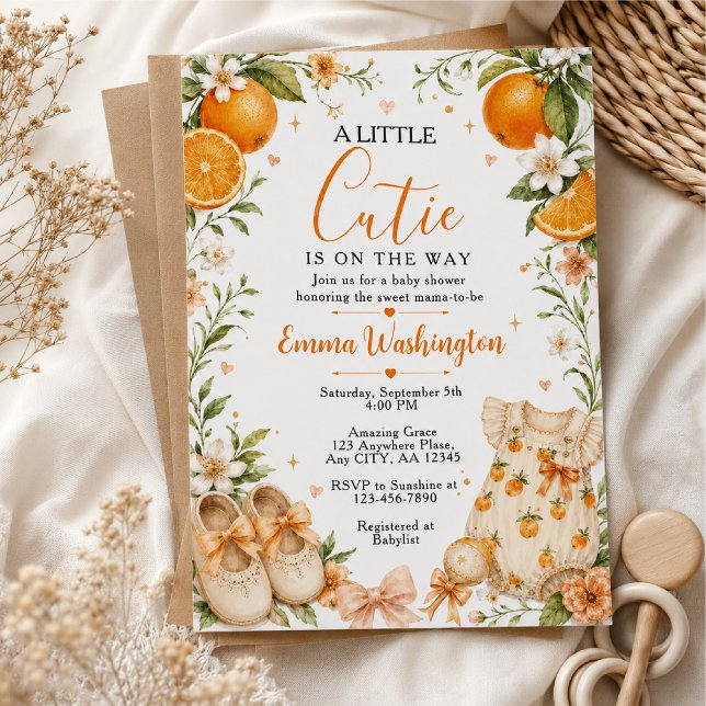Invitación Ducha de bebé Flor de Naranja (Subido por el creador)