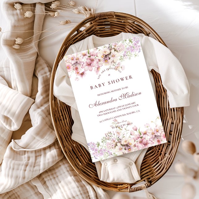 Invitación Ducha de Bebé Flor de Pastel (Subido por el creador)