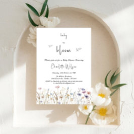 Invitación Ducha de Bebé Flor Silvestre en Flor