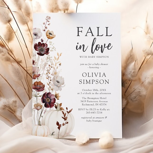 Invitación Ducha de Bebé Flor Silvestre Otoñal (Subido por el creador)