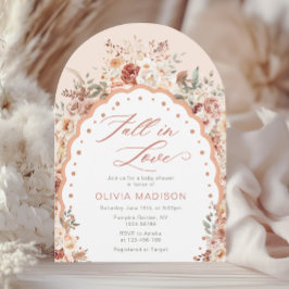 Invitación Ducha de bebé floral acuarela de otoño enamorada