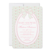 Ducha de Bebé Floral Antiguo Elegante Verde Pastel