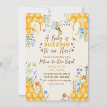 Ducha de bebé floral de abeja de miel amarilla rús