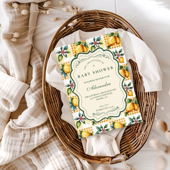 Invitación Ducha de Bebé Floral de Cítricos Frescos (Subido por el creador)