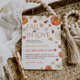 Invitación Ducha de bebé floral de otoño enamorada