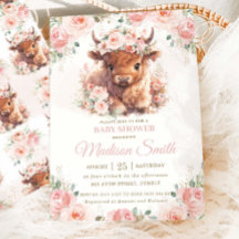 Ducha de bebé floral de vaca esponjosa de las Tier
