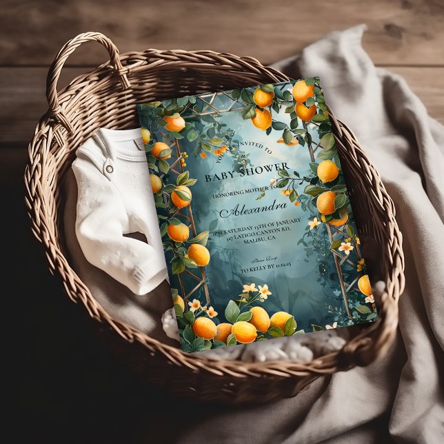 Invitación Ducha de Bebé Floral del Limonar (Subido por el creador)