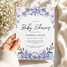Ducha de Bebé Floral Elegante con Acuarela Rosada