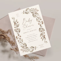 Ducha de bebé floral elegante de flores silvestres