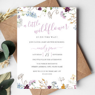 Invitación Ducha de Bebé Floral Flor Silvestre