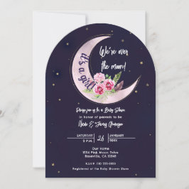 Invitación Ducha de bebé Floral Rosa Caída de la Estrella Índ
