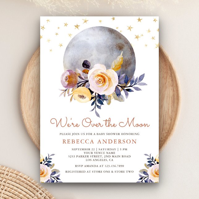 Invitación Ducha de bebé floral terroso boho rústico de la lu (Subido por el creador)