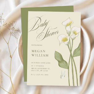 Invitación Ducha de bebé floral vintage