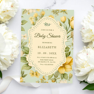 Invitación Ducha de bebé floral vintage