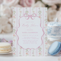 Ducha de Bebé Floral Vintage Rosa Suave