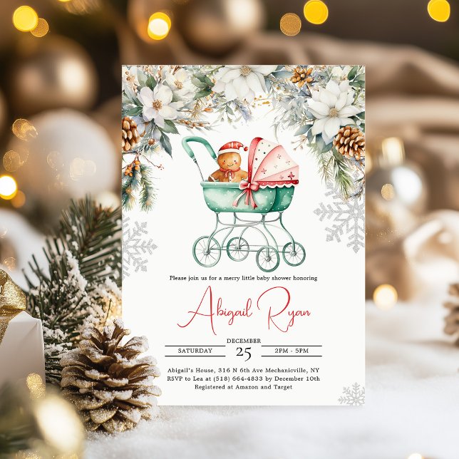 Invitación Ducha de Bebé Galletas de Jengibre de Navidad (Subido por el creador)