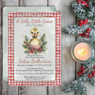 Invitación Ducha de Bebé Ganso de Navidad