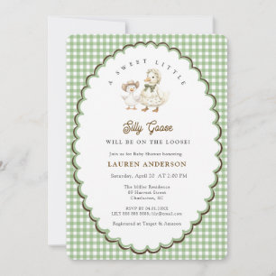 Invitación Ducha de bebé género neutral Silly Goose