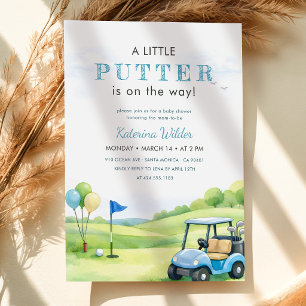 Invitación Ducha de Bebé Golf Un Pequeño Putter Está En Camin