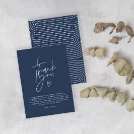 Invitación Ducha de bebé gracias azul marino elegante moderno