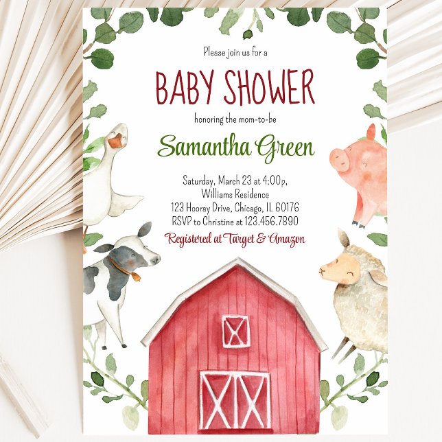Invitación Ducha de Bebé Granja (Subido por el creador)