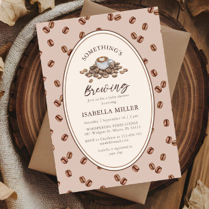 Invitación Ducha de Bebé Granos de Café Algo se está cociendo