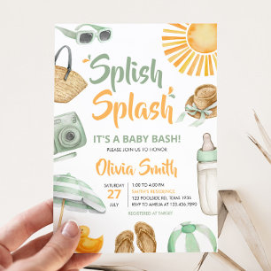 Invitación Ducha de bebé Green Splish Splash
