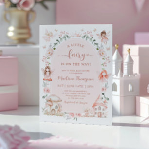 Invitación Ducha de Bebé Hada Encantada de Flor Silvestre