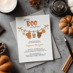 Invitación Ducha de bebé Halloween Little Boo